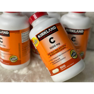 #KIRKLAND Signature Vitamin C 1000 mg. with Rose Hips and Citrus Bioflavonoid Complex ปริมาณ 500 เม็ด/ขวด