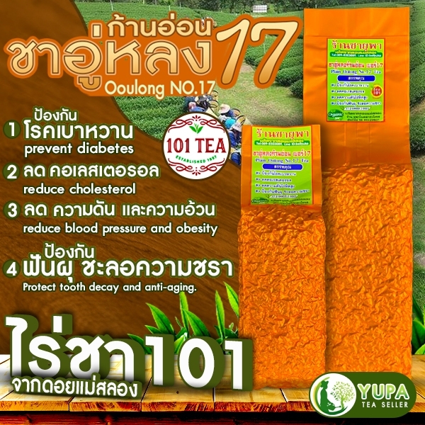 ชาอู่หลงก้านอ่อนเบอร์17 และเบอร์12 ยอดอ่อนคุณภาพดี จากไร่ชา101 ออร์แกรนิก