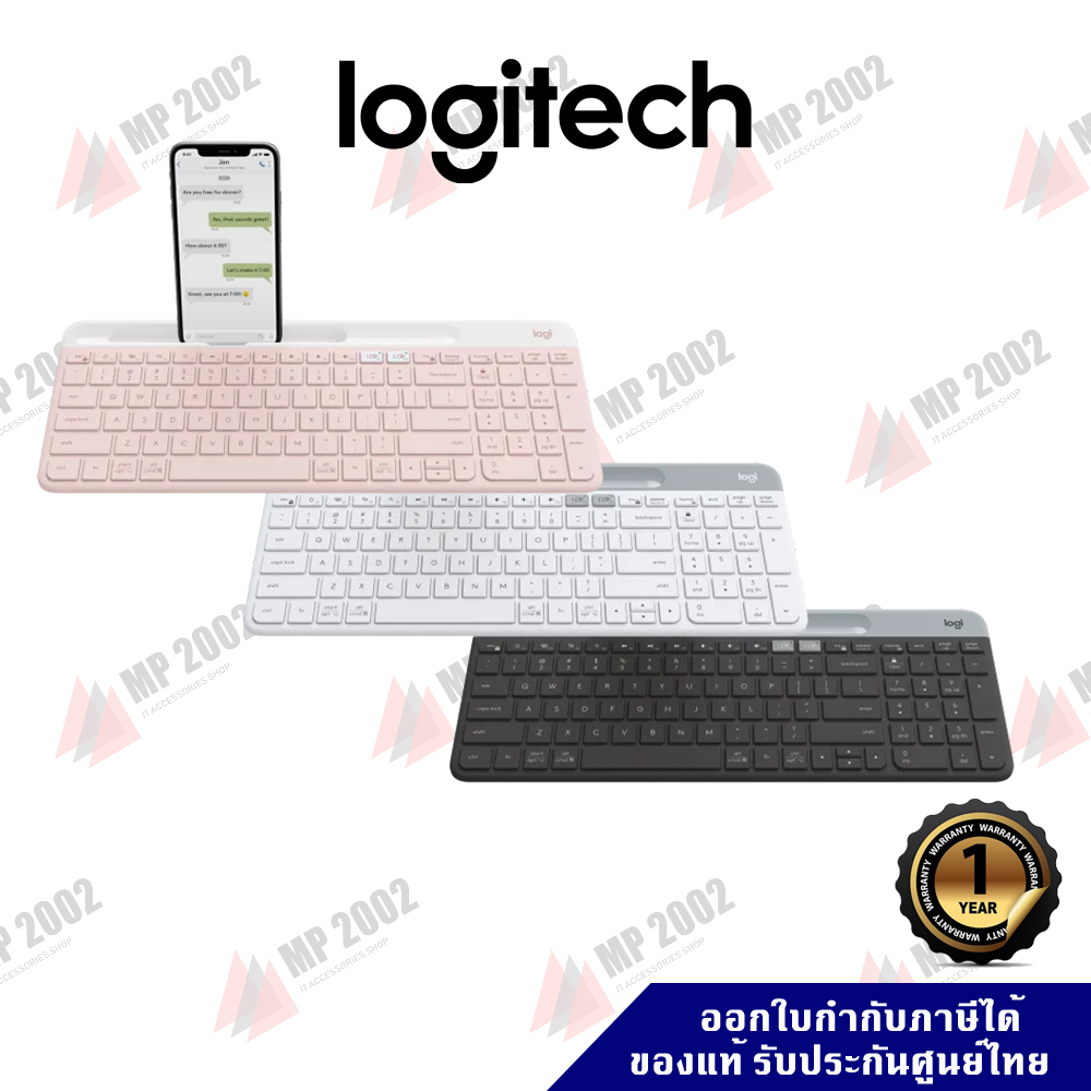 Logitech K580 SLIM MULTI-DEVICE WIRELESS KEYBOARD แถมฟรี! สติ๊กเกอร์ไทย ประกันศูนย์ไทย 1 ปี
