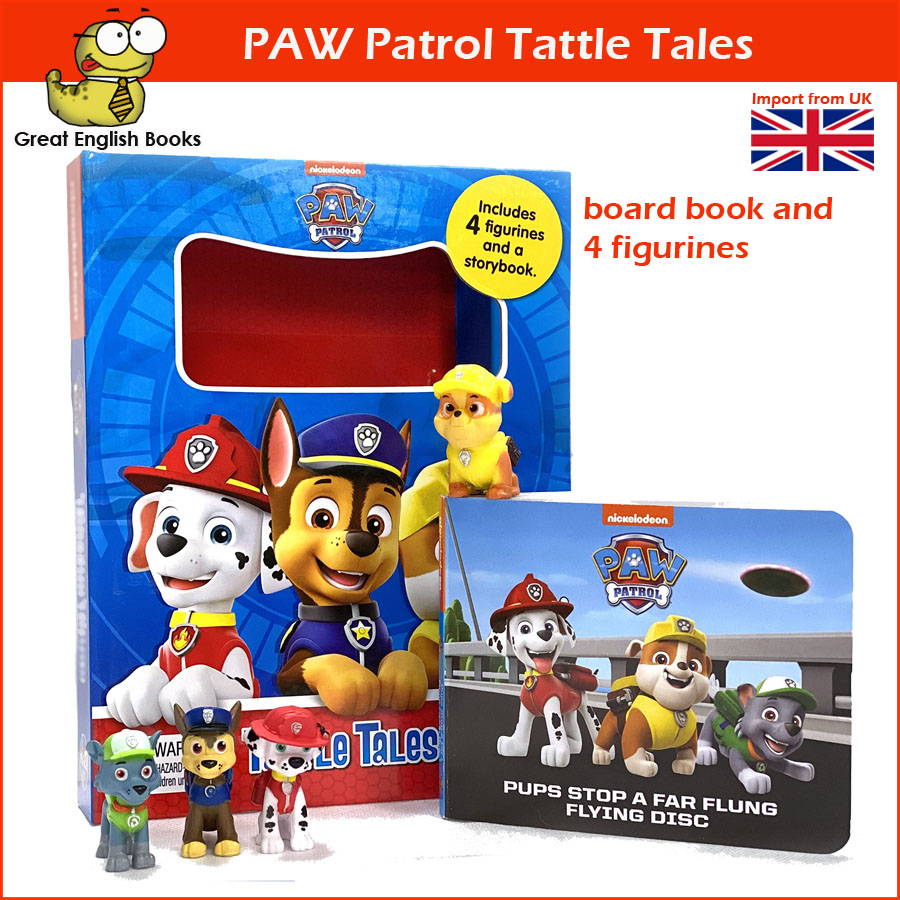 (ใช้โค้ดรับcoinคืน10%ได้) Original* หนังสือบอร์ดบุ๊คพร้อมโมเดล 4 ตัว Nickelodeon PAW Patrol Tattle Tales Board book