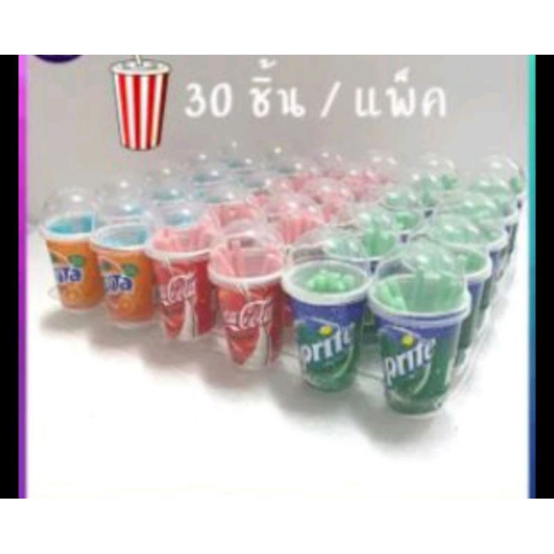 ขนมหลอด อร่อย ซีซีสติ๊ก cc stick แบบแก้วน้ำ 3 สี3รส ยกแพค30ชิ้น