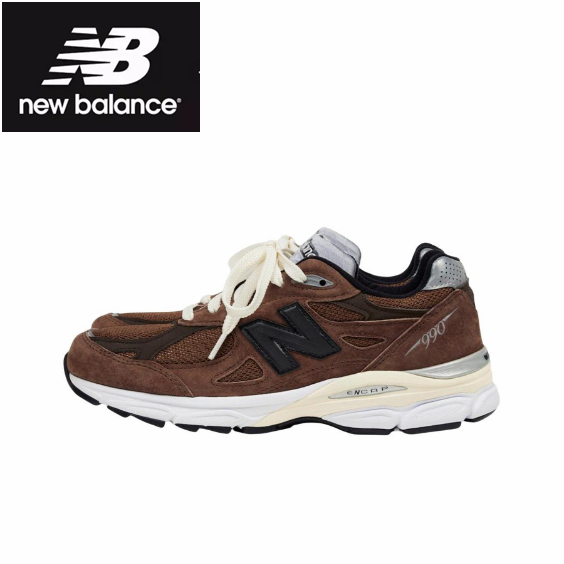JJJJound x New Balance 990 v3 NB Montreal tan Sports shoes style ของแท้ 100 %