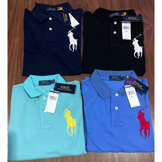 POLO RALPH LAUREN Mesh Polo Shirt with #3 เสื้อโปโลเชิ้ต โปโล ราล์ฟ ลอเรน ปักม้าใหญ่ ของผู้ชาย