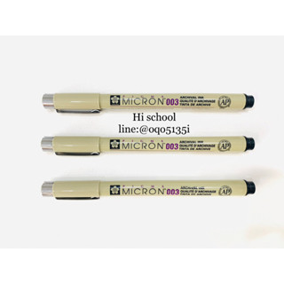 ปากกาตัดเส้น สีน้ำเงิน Sakura Pigma Micron ขนาดหัว 003 mm. AP โดนน้ำไม่ลบ ** ราคาต่อ/1 เเท่ง **