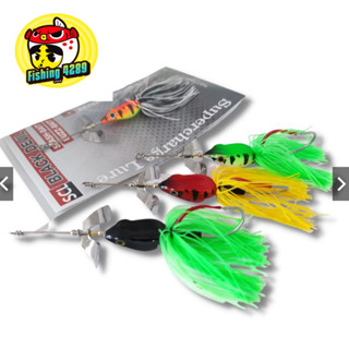 เหยื่อตกปลา สแลชเบท Supercharge Lure (ฺSB1Vตัวกบ) ใบพัดทรงวี 22g.สแลสเบสบัสเบส SuperchargeLure BlackDevil