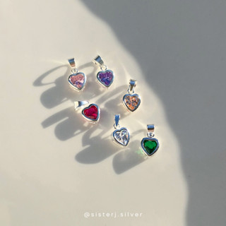 Sister J. (bunny) heart diamond pendant จี้หัวใจห่วงหูกระต่าย จี้เงินแท้ (เฉพาะจี้) /silver925