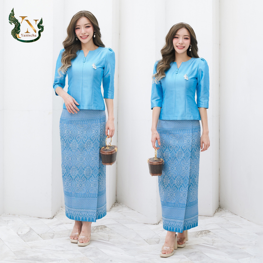 ชุดผ้าไหม เซ็ทผ้าไหม 4 เส้น 3 ตะกอ (ฟ้า)