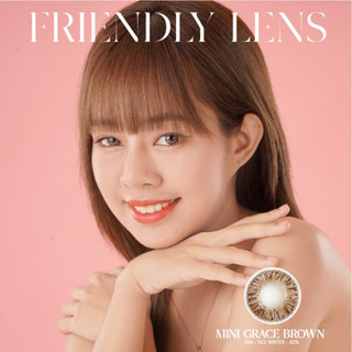 ชุดโปร Friendly lens คอนแทคเลนส์ มินิ คละสี  Mini Grace brown BA 8.6  DIA 14.2  ค่าอมน้ำ42%