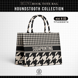 กระเป๋า Mini Book tote bag HOUNDSTOOTH COLLECTION รหัส TFA00074 #ใส่ชื่อได้ #SOdAbag