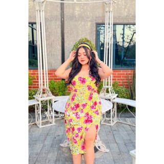 🔥Plussize🔥เดรสคนอ้วน🔥  L 40-50 เอว 34-50 สะโพก 40-56         XL 50-60  เอว 40-56 สะโพก 50-62