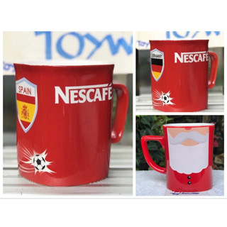 แก้วเนสกาแฟ Nescafe แก้วกาแฟมีหูจับ ลายซานตาครอส ทีมฟุตบอลสเปน Spain เยอรมัน Germany อิตาลี Italy ฟุตบอลโลกจากเนสกาแฟ