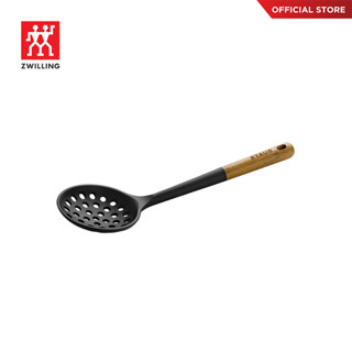 STAUB ทัพพีโปร่งซิลิโคนสำหรับตักอาหาร 31 cm สีดำ N40503100