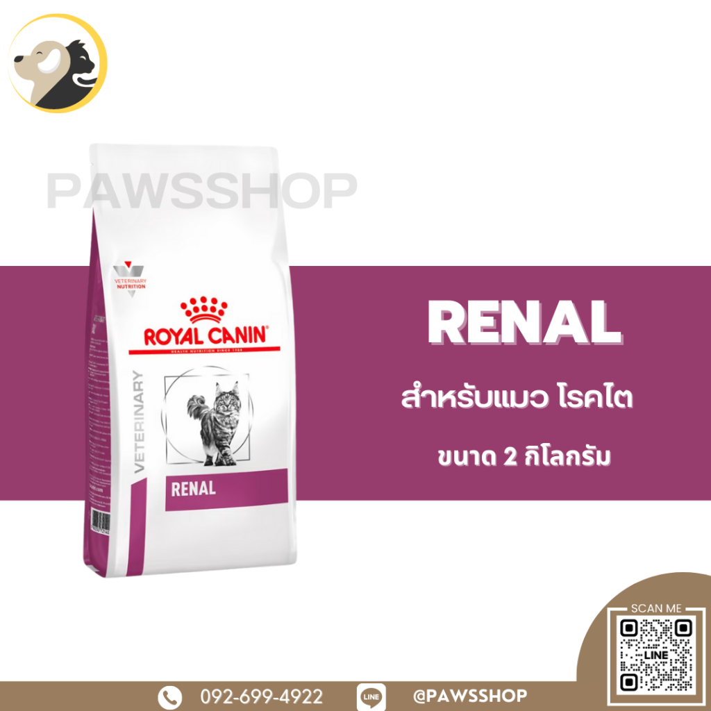 Royal Canin Cat Renal 2 KG อาหารแมวแบบเม็ดประกอบการรักษาโรค สำหรับแมวโรคไต