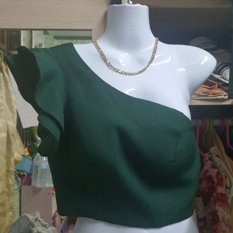 งานshop crop cop สีเขียวหรู