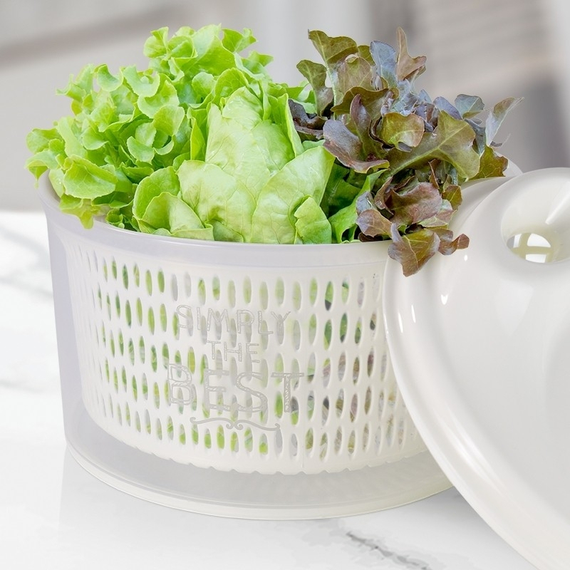 ตะแกรงสลัดน้ำผัก ที่สลัดน้ำออกจากผัก ที่ล้างผัก Salad Spinner ใช้สลัดน้ำผัก คลุกสลัด ปั่นผลไม้ ด้วยการหมุน warmhouses