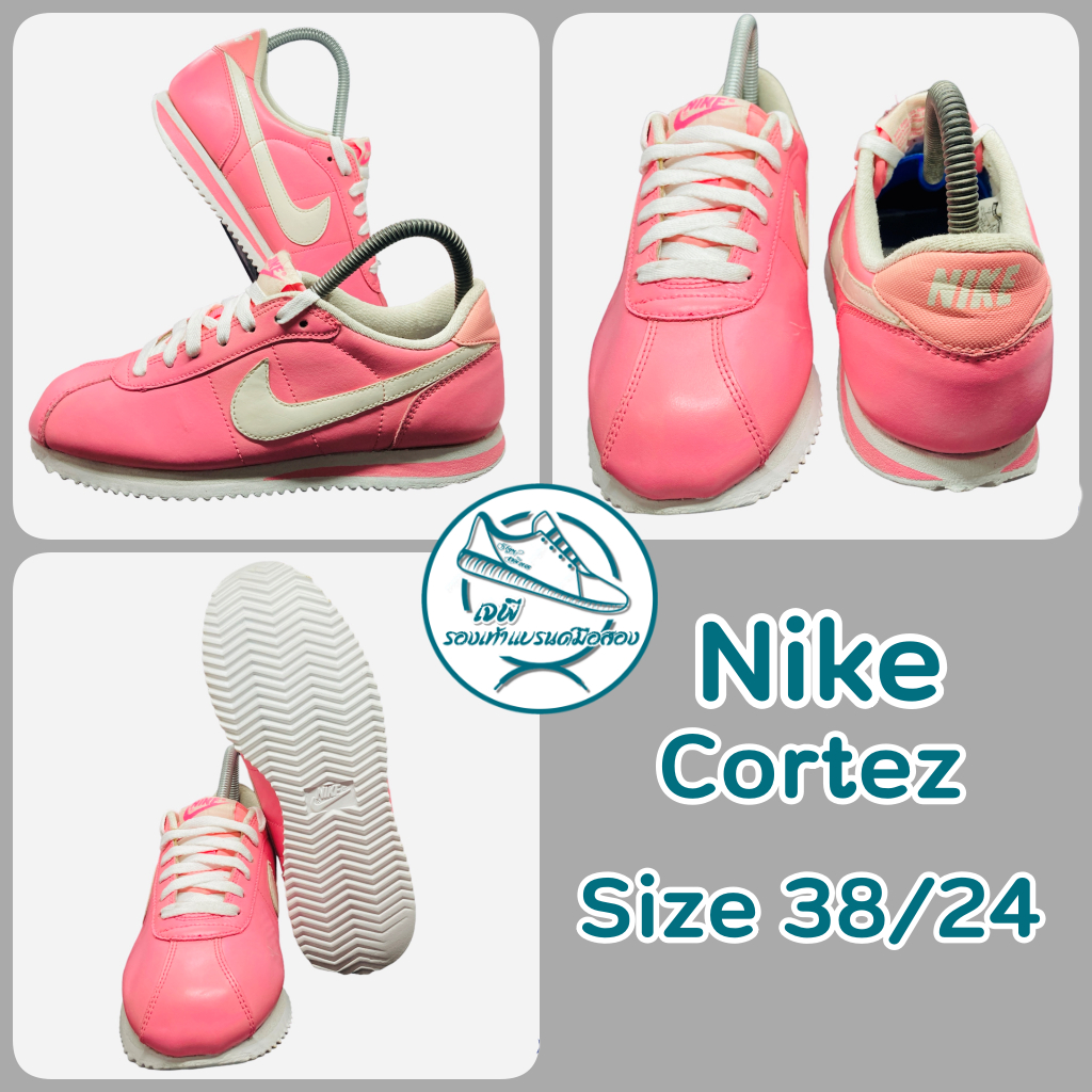 Nike Cortez มือสองแท้ ขนาด 38 ความยาวเท้า 24 ซม. รองเท้าผู้หญิงสวยๆ สีอาจดรอปลงเนื่องจากแสง สวยๆ พื้นเต็ม ไม่ปะหลัง