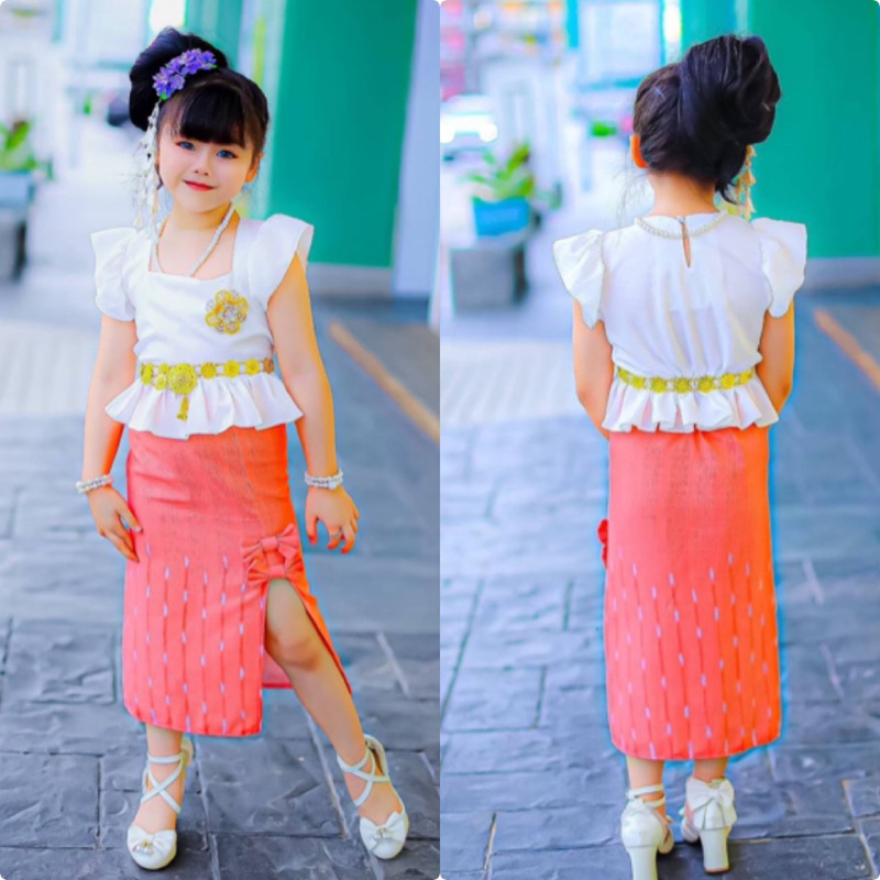 ✅พร้อมส่ง✅#ชุดไทยเด็กผู้หญิง#ชุดไทยประยุกต์(ไม่รวมเครื่องประดับ)#ing