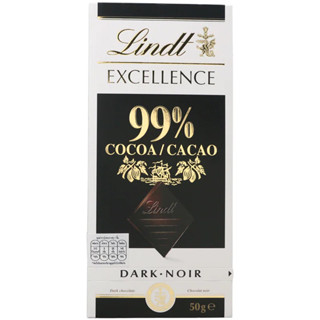 Lindt Excellence Dark Chocolate 99% 50g ลินด์เอ็กเซลเลนซ์ดาร์กช็อกโกแลต 99% 50กรัม ปกติ ราคา 175 บาท