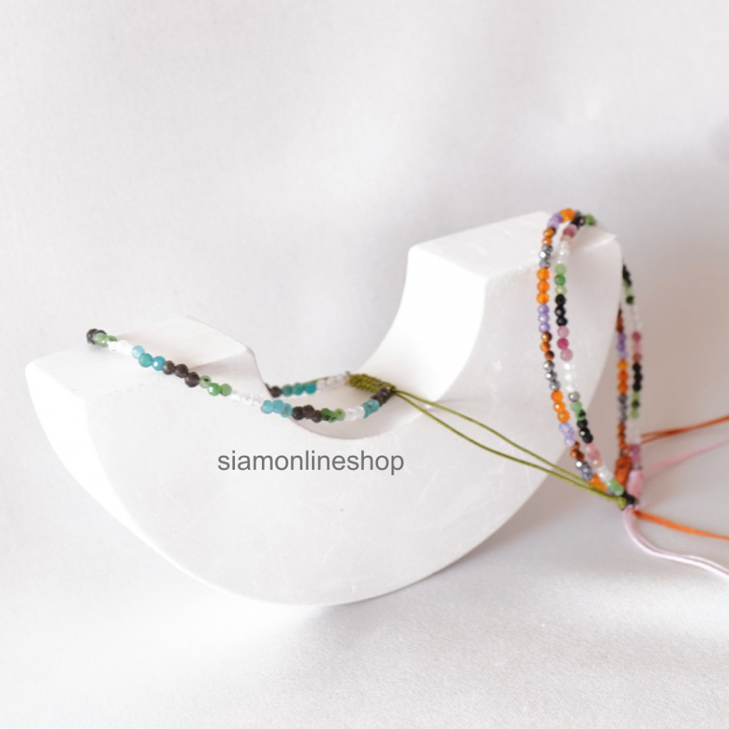 Minimalist bracelet – Birthstone หินประจำวันเกิด ขนาด 2 มม. สร้อยข้อมือ เชือกถัก by siamonlineshop ราคา ถูกที่สุด ดีลบีเคเค แกลเลอรีภาพที่ 5