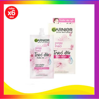 ( 6 ซอง)garnier sakura white pink up Tone Up CC Cream 7ml การ์นิเย่ ซากุระ ไวท์ พิงค์ อัพ โทนอัพ ซีซี ครีม