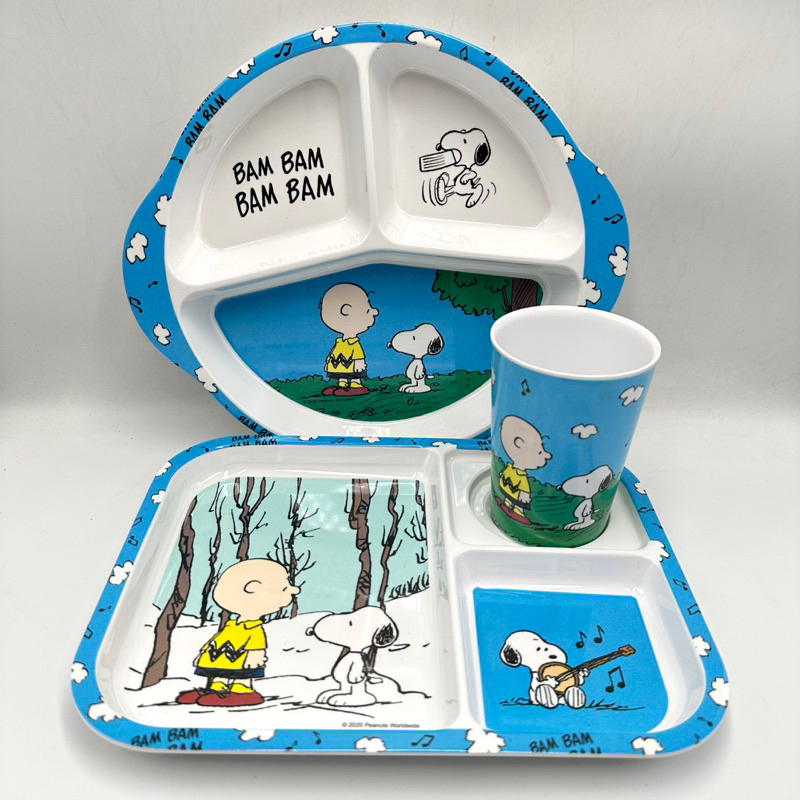 ถาดหลุม3ช่อง จานหลุม สนุปปี้ snoopy