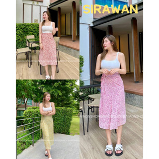 ✨🌹SirawanShop 👗กระโปรงผู้หญิง กระโปรงผูกข้าง ลายดอก ผ้าชีฟอง  แฟชั่นเสื้อผ้าผู้หญิง  (กระโปรงชีฟองผูกข้าง/ลายดอก)