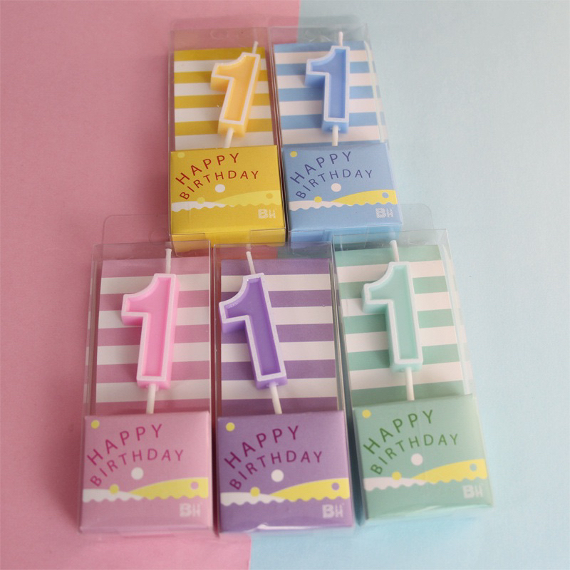 พร้อมส่ง (ในไทย) เทียนวันเกิดตัวเลขสีพาสเทล 0-9 เทียนปักเค้ก เทียนตกแต่งเค้กวันเกิด เทียนตัวเลขสีพาสเทล เทียนแฟนซี - รูปที่ 5