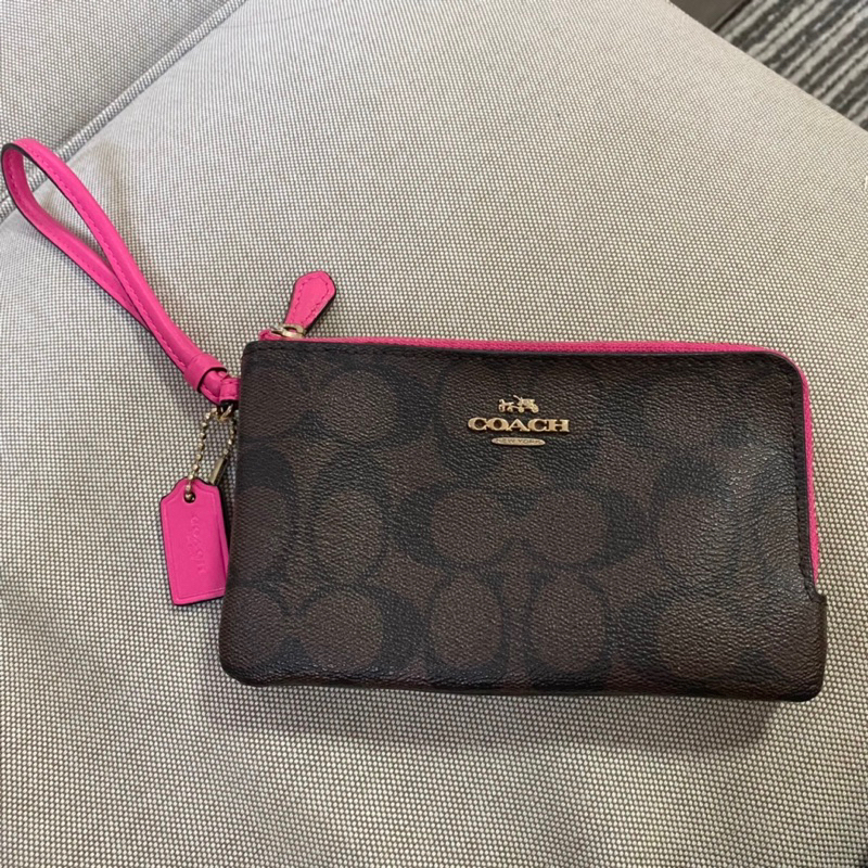 กระเป๋าคล้องมือ Coach 2ซิป ไซส์ s (มือสอง)