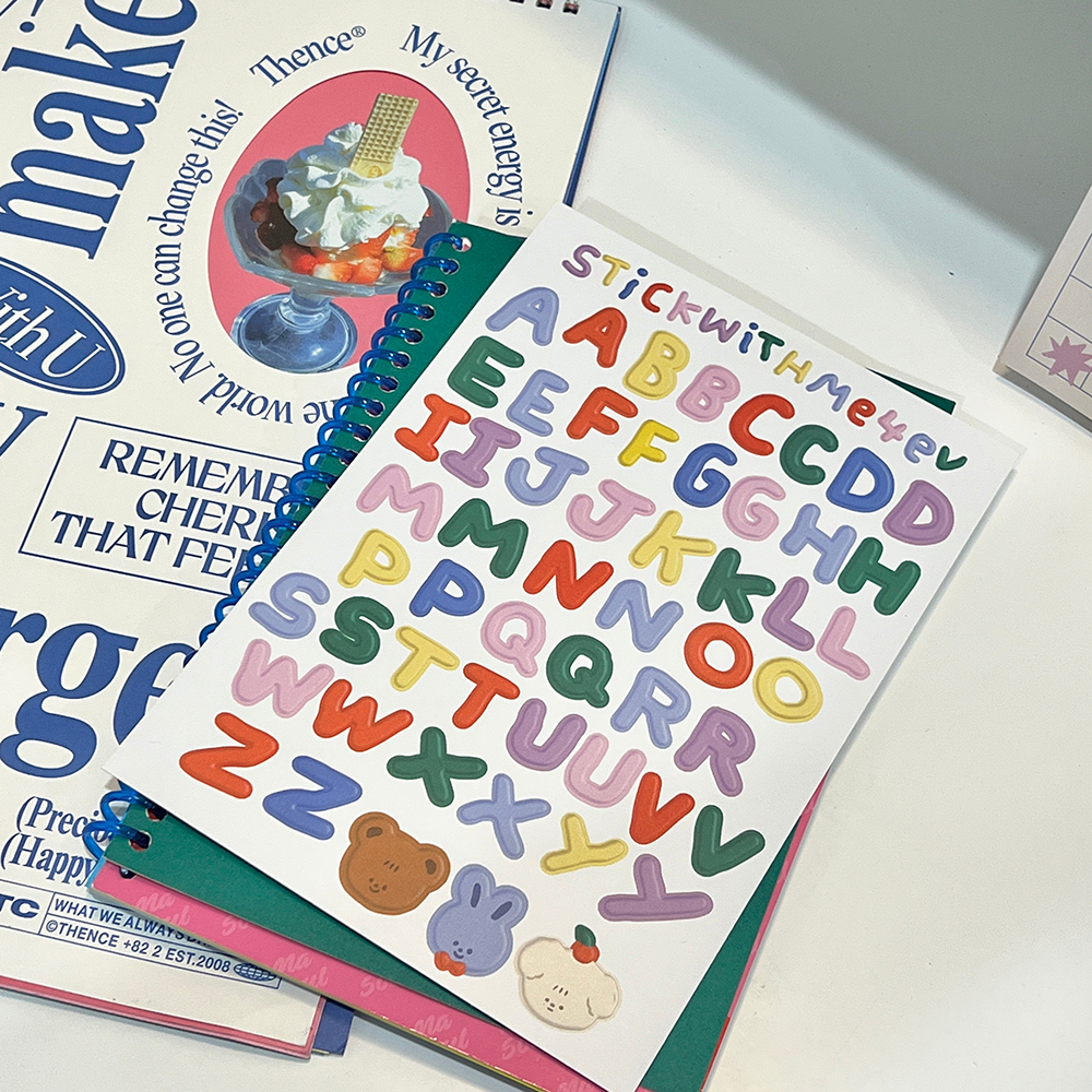 Jelly Alphabet Party สติกเกอร์ตัวอักษร พิมพ์ทึบ เนื้อ PVC ขนาด A5| Stickwithme4ev - รูปที่ 2