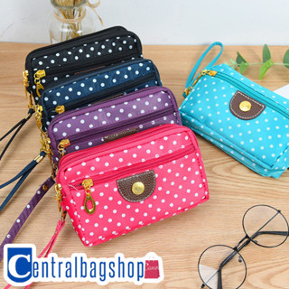 centralbagshop(C1198)-M2กระเป๋าใบยาวค้องแขนลายจุดสีสันสดใส