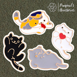 ʕ •ᴥ•ʔ ✿ พร้อมส่ง : เข็มกลัดเซ็ทแก๊งค์ลูกแมวหลากสี | Colorful Kitten Gang Enamel Brooch Pin Set.