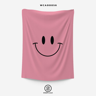 ผ้าติดผนัง ผ้าแขวนผนัง ผ้าตกแต่ง ลาย Smile สีชมพู รหัส WCA00056 #SOdAhome #WallCloth