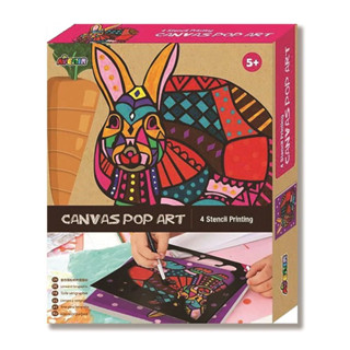 AVENIR CANVAS POP ART 4 STENCIL PRINTING RABBIT