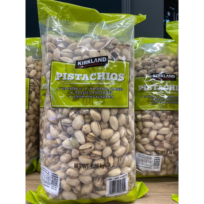 Pistachios ( Kirkland Signature Brand ) 1360 G. พิสตาชิโอ อบเกลือ แบบมีเปลือก ( พิสตาชิโอส์ ตรา เคิร