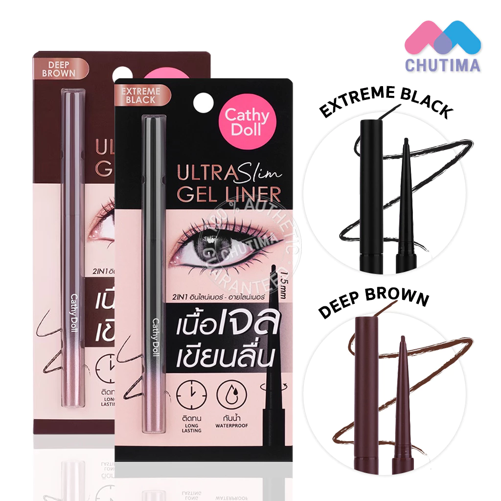 อายไลเนอร์ เคที่ดอลล์ อัลตร้า สลิม เจล ไลน์เนอร์ Cathy Doll Ultra Slim Gel Liner 2in1 0.07g.