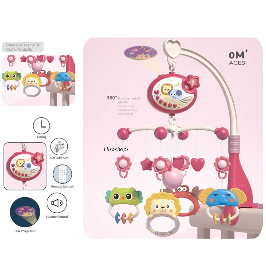 Bibi inn musical mobile Nursery toys โมบายเด็กแรกเกิด โมบายกล่อมนอนรูปสัตว์น่ารักๆ พร้อมเสียงดนตรีบร
