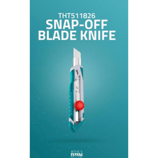 Total มีดคัทเตอร์ อเนกประสงค์ ใบมีด 18 มม. รุ่น THT511826 ( Utility Snap-Off Blade Knife )