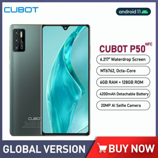 New Arrival Cubot P50 Smartphone Android 6GB RAM 128GB ROM 4200mAh 6.217 inch NFC 20MP AI Camera Mobile Phones celu