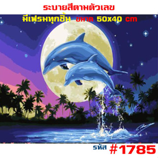 รูปวาด1785 ขึงเฟรมไม้ HOME DIY สินค้าอยู่ไทยพร้อมส่ง ภาพระบายสีตามตัวเลข ขนาด40x50cm ขึงเฟรมไม้!!