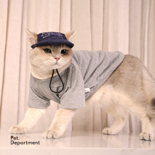 Grey Pet Basic Tee เสื้อยืดสีเทาคอกลม แขนสั้น เสื้อหมา เสื้อแมว เสื้อกระต่าย ชุดหมา ชุดแมว