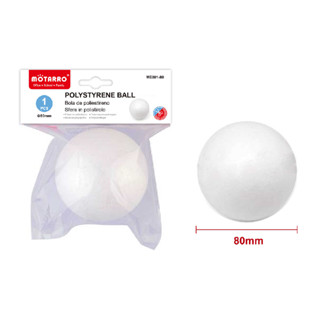 โฟมกลม 8 cm. โฟมบอล โฟมลูกบอล สีขาว โฟมสำเร็จรูป โฟมทรงกลม MOTARRO รุ่น ME001-80