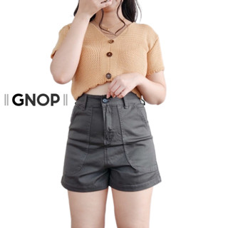 GNOP กางเกงขาสั้น สาวอวบ สาวพลัสไซส์ เอวสูง ผ้ายืด ใส่สบาย XL XXL 3XL กางเกงขาสั้นผู้หญิง GN409