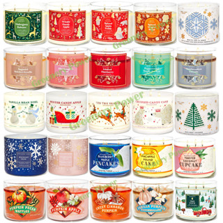 BBW#4 Xmas Collection Bath &amp; Body Works 3 wicked candle  เทียนหอม 411g.