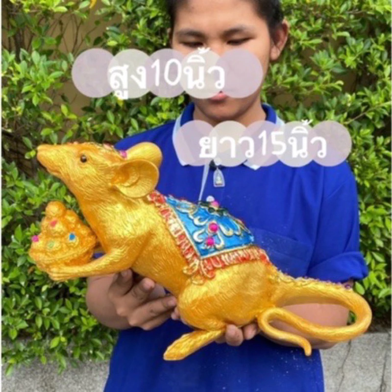 หนูมุสิกะ ยาว15นิ้ว สูง8นิ้ว ตัวใหญ่ ตัวสีทอง