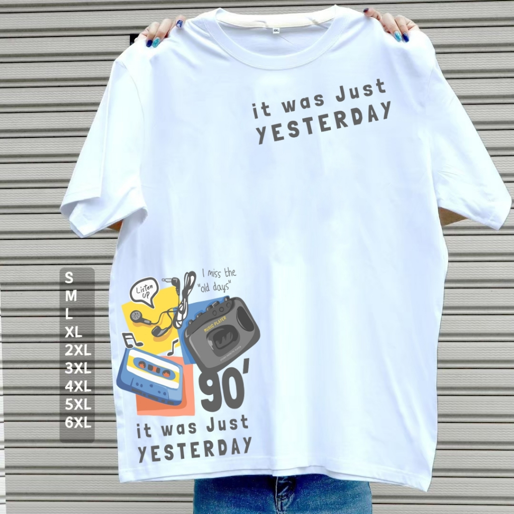 เสื้อยืดลาย-"วิทยุ90"-สีขาว-WHI เสื้อยืดหมีไซส์ใหญ่ LICKPUK ขายส่ง