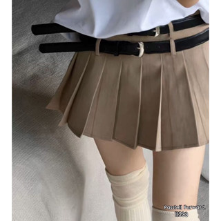 New🇰🇷  Korea y2k mini skirt  With 2belt มินิskirtจับจีบชิคมากกก ดีเทลซิปข้าง ผ้าดีมากค่าาาา