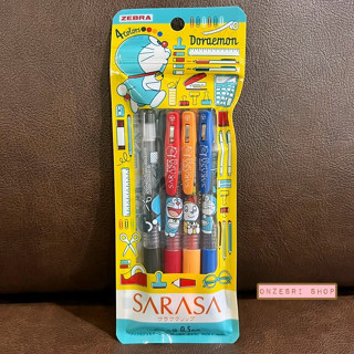 Set ปากกา Zebra Sarasa Clip จากญี่ปุ่น ลาย Doraemon สีเหลือง หัว 0.5 รวม 4 แท่ง