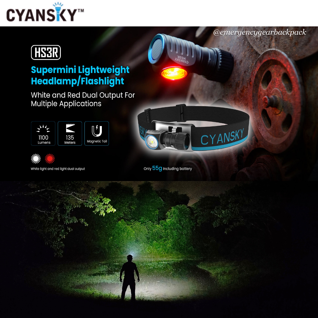 Cyansky HS3R 1100LMS 135M Multifunction Headlamp
