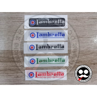 สติ๊กเกอร์เรซิ่นนูน สติกเกอร์ "Sticker" ติดรถแลมเบรตต้า lambretta แบบมีโลโก้ข้างหน้า กันน้ำ