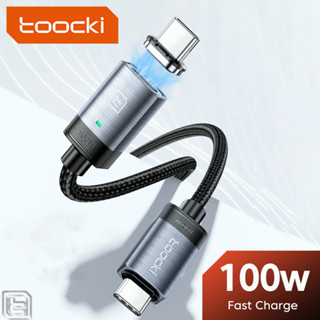 Toocki 100W USB C สายชาร์จเร็วแม่เหล็ก Type C to Type C PD สายชาร์จเร็ว สำหรับโทรศัพท์มือถือแท็บเล็ตแล็ปท็อป